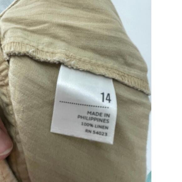 Old Navy‎ 100% Linen Skirt Size 14 Khaki Vacation Beachy Basics - Picture 3 of 4